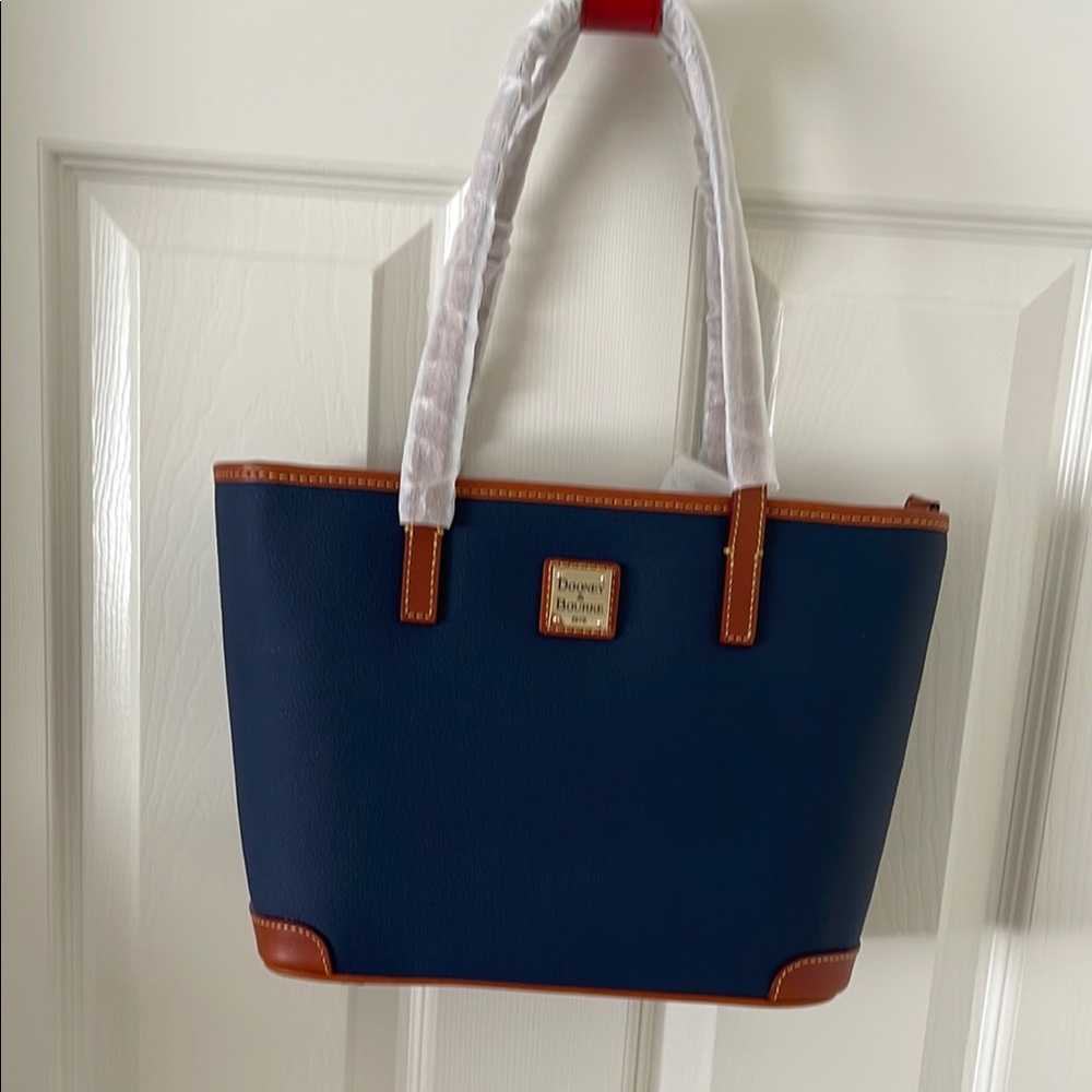 Dooney & Bourke Blue and Tan Classic Tote